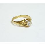 A gentleman's 18ct gold single stone diamond ring, estimated as approximately 0.37ct, finger size