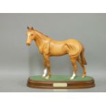 A Beswick matt glaze horse, 'Mr Frisk', on wood plinth