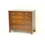 A small 19th century mahogany chest of four long graduated drawers, 89cm wide