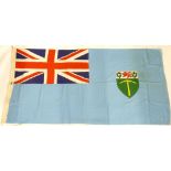 A Southern Rhodesian flag, 95 x 192cm, made by William Smith, Salisbury