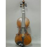 A violin, circa 1880, probably a French copy of a Stradivari, marked inside 'Antonius