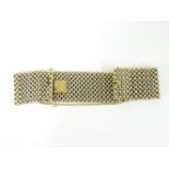 A 9ct gold two colour gold woven link bracelet, by Cropp and Farr, damage to one end, 53.8g