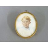 An early 20th century portrait miniature on ivory, 7cm