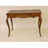 A Victorian walnut single drawer writing table, 107.5 x 62 x 76cm high