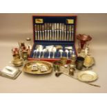 A Viners canteen of silver plated cutlery, and a quantity of silver plated items