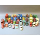 A box of various Dinky toys, including early commercials, Royal Mail, Slumberland, Beefy Oxo,