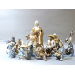 Chinese figures, with various glazes