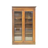 A Victorian glazed bookcase, with adjustable shelves and sliding doors, 107.5cm wide, 170cm high