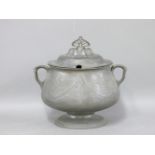 An Orivit soup tureen and cover, stamped 2210, entwined with a branches design, finial restored,