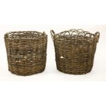 Two large wicker log baskets