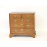 A 19th century small oak chest of five drawers, 81cm wide