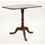A Victorian oak tripod table, with a rectangular snap top, 80 x 53cm