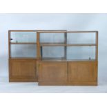 A pair of 1930s bookcases, and a reproduction sofa table