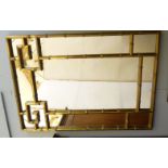 A brass faux bamboo mirror, 87 x 123cm