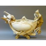 A turned Vienna porcelain figural centrepiece