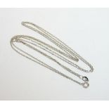 A two row white gold chain, marked 750, 3.4g approximately