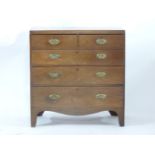 A 19th century mahogany chest of two short and three long drawers, 93cm wide