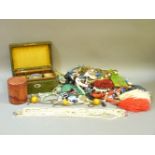 A large quantity of assorted costume jewellery, and hardstone beads