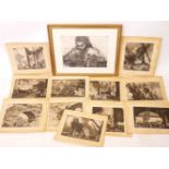 Ten unframed black and white photographic prints after Frank Brangwyn, including Cannon Street