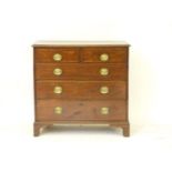 A 19th century oak chest of five drawers, 96cm wide