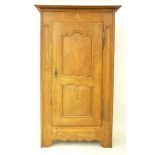 A French fruitwood and walnut armoire, surmounted with initials 'R P', 117cm wide, 200cm high
