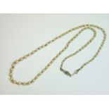 A graduated cultured pearl and gold bead necklace