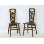 A pair of Welsh oak spinning chairs