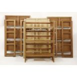 Four folding sets of bookshelves, 69cm wide