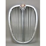 A chrome 3.8 litre Jaguar grille