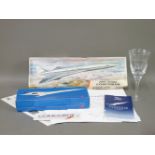 A quantity of Concorde memorabilia, to include an Airfix model, commemorative goblet, etc