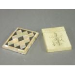 Two Victorian card cases, ivory and mother of pearl
