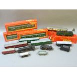 A collection of Triang 00 gauge locomotives and carriage, including The Princess Elizabeth 46201