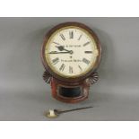 A Victorian mahogany drop dial wall clock, with a single fusee movement, inscribed 'S B Totham,