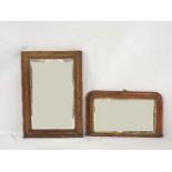 A walnut framed wall mirror, 83 x 56cm, and a Victorian overmantel mirror, 71 x 41cm