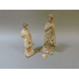 Two Greek terracotta figures, 2/3rd century BC style, tallest 31cm high