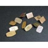 Two pairs of 9ct gold cufflinks, and a pair of gold cuffinks marked 9k