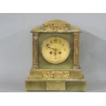 A Victorian marble mantel clock, striking on a gong, 29cm high