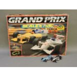 Two vintage Scalextric sets, including a Grand Prix, a Benetton Renault 1999c 2187 car, and a Hornby