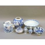 Ten pieces of 18th century and later blue and white porcelain