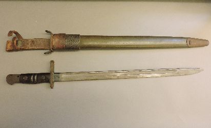 A WWI US Remington bayonet, dated 1917, with original scabbard