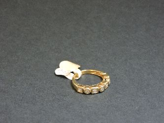 A 9ct yellow gold diamond set half eternity ring