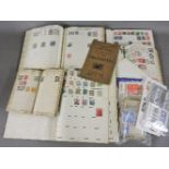 Various stamp albums and loose stamps, containing worldwide stamps