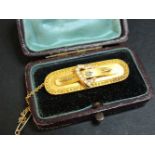 A late Victorian 15ct gold diamond and split pearl brooch, with glazed locket verso, Birmingham