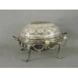 A silver plated breakfast tureen, the hinged cover with Indian decoration, stamped Mappin Bros, 19cm