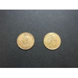 Two shield back half sovereigns