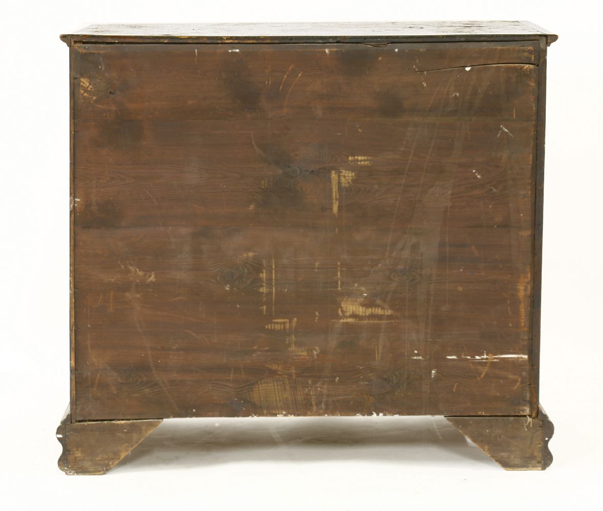 A marquetry chest of drawers, early 18th century, of two short and three long drawers, inlaid with - Image 3 of 3