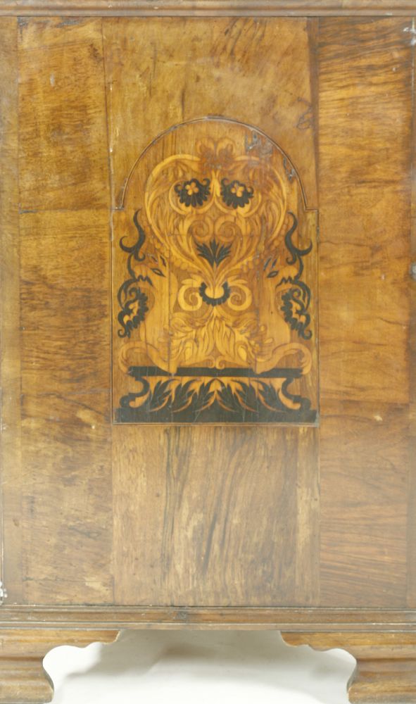 A marquetry chest of drawers, early 18th century, of two short and three long drawers, inlaid with - Image 2 of 3