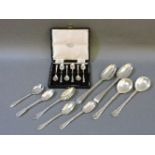 Silver flatware, comprising a pair of Irish silver serving spoons, Michael Keating, Dublin 1773, a