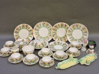 A Cauldon china part tea service, and other ceramics and glassware