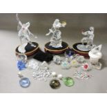 A Swarovski 'Masquerade' trilogy, 'Pierrot', signed Stocker '99, 'Columbine' and 'Harlequin',